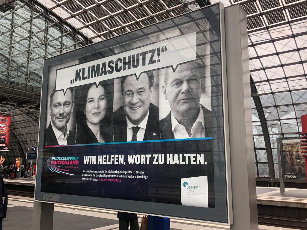 DENEFF Plakat Spitzenkandidaten Klimaschutz